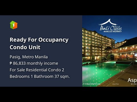 Ready For Occupancy Condo Unit