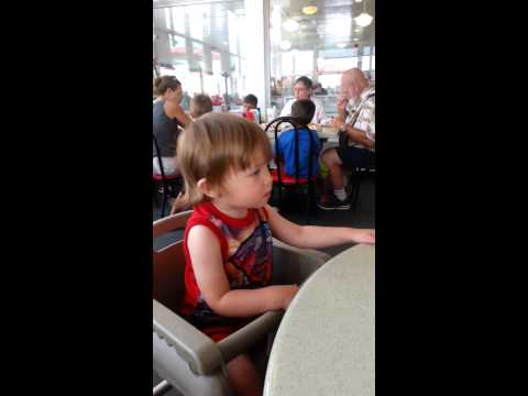 Zach dancing at Johnny Rockets at Broadway