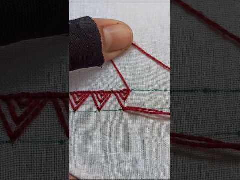 Most elegant border line #trending #tutorial #viralshorts #handembroidery #craft #stitch #crochet