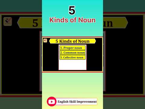 5 Kinds of Noun #englishskillimprovement #grammar #typesofnoun #nouns #shorts #mohansaha