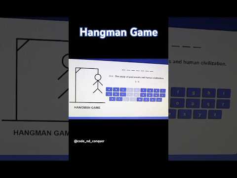 HANGMAN GAME using Html, CSS and JavaScript 🚀 #html #css #javascript #codewithdeveloper