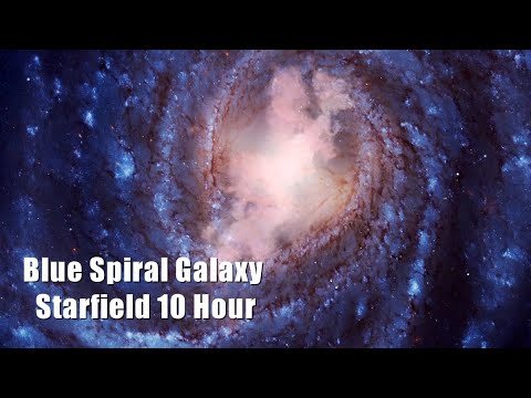 Blue Spiral Galaxy Starfield 10 Hour Space Journey- 100 Million Light Years Away!