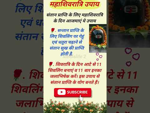 संतान प्राप्ति के लिए महाशिवरात्रि के दिन आजमाएं ये उपाय 🌺 ! #महाशिवरात्रिउपाय #mahashivratri