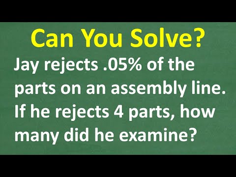 If Jay Rejects 4 Parts at 0.05%, How Many Did He Inspect?