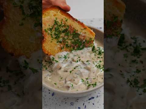 Mushroom Soup with Garlic Confit Toast