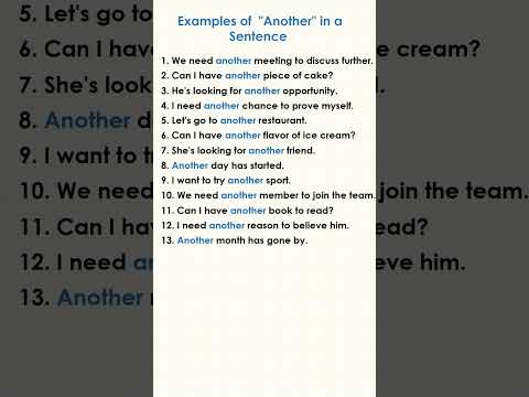 Another" – Meaning, Usage & 20 Examples in Sentences #EnglishSentences #EnglishGrammar #GrammarTips