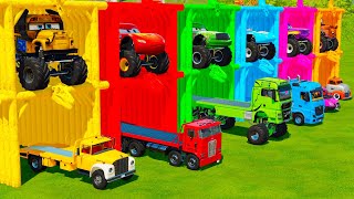 TRANSPORTING MONSTER TRUCKS & CARS  WITH TRANSPORTER TRUCKS! Farming Simulator 22