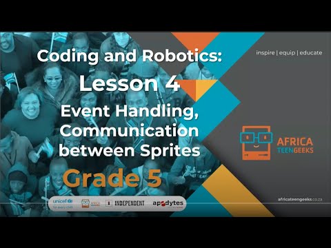 Grade 5 Coding | Lesson 19 | Event Handling, Communication Between Sprites