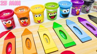 Learn Colors Numbers and Shapes with sesame street playdoh | Learning Video for Toddlers Compilation