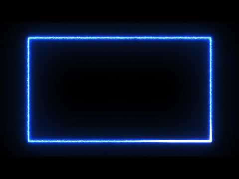 Futuristic Blue Neon Light Rectangle Frame on Black Background | Free HD Version Footage