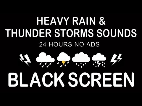 Thunder Rain Sounds  Black Screen for Sleep and Relaxation 6