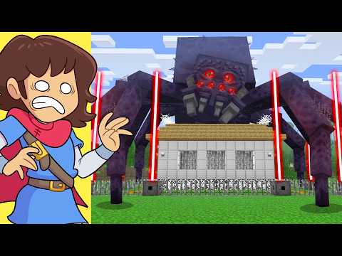 Mutant Spiders vs Security House in Minecraft