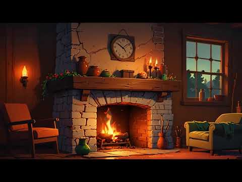 🔥Cozy Fireplace Ambiance & Lofi Piano Music | Relaxing Study and Chill 🔥