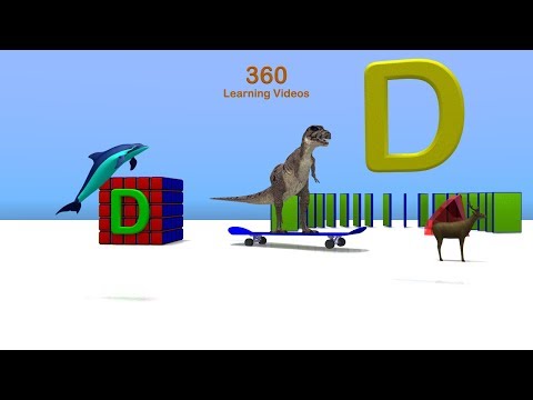 Learn Letter D - 360° 3D Animated VR Kids Video