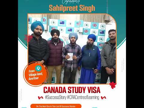 Congratulations to SAHILPREET SINGH for attaining CANADA STUDY VISA application 🇨🇦🎊✈️