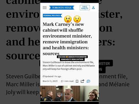 CANADA IMMIGRATION MINISTER removed from Cabinet.  What next? #canadanews #markmillar #markcarney