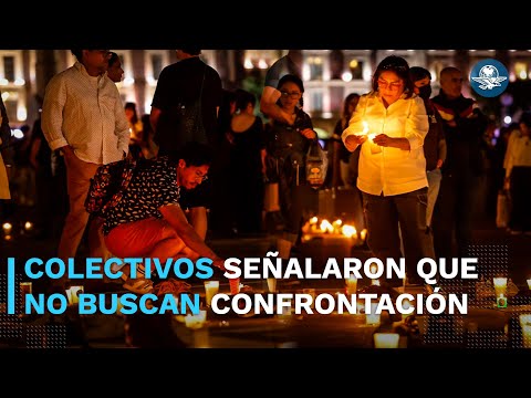 Policías y manifestantes desatan enfrentamiento en Zócalo durante vigilia por Teuchitlán