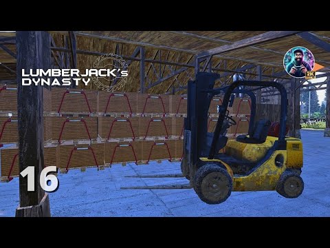 Storing Chipboard Crates with Forklift - Lumberjack's Dynasty Gameplay Part 16