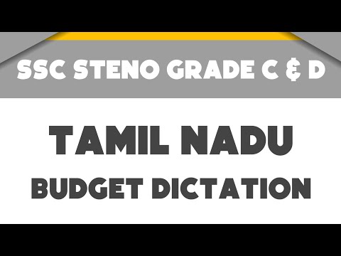 # 9 | 95 wpm | Tamil Nadu Budget Dictation | Ssc Steno Grade C & D | 1000 words