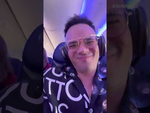 The only one dancing on the plane!