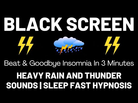 Wake Up Refreshed With Heavy Rain And Thunder | Black Screen | Peaceful Sleep