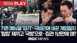 기존 매뉴얼 '파기'..극비리에 바꾼 계엄절차, '합참' 제끼고 '국방'으로..집권 1년 만에 왜? - [핫이슈PLAY] MBC뉴스 2025년 3월 12일