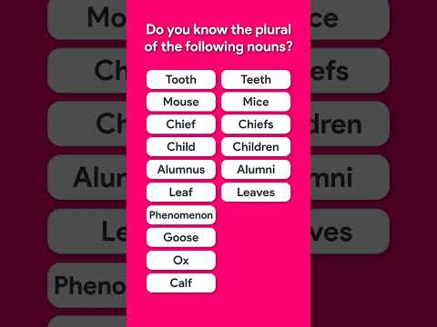 Do you know the Plural of these Nouns?