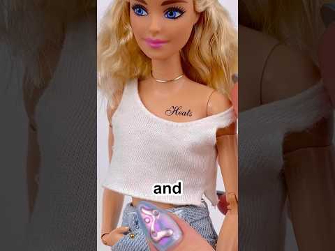 Giving Barbie Tattoos #shorts #barbie #barbiedoll