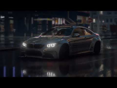 Car Driving Fast on a Dark Wet City Road | 4K Relaxing Screensaver