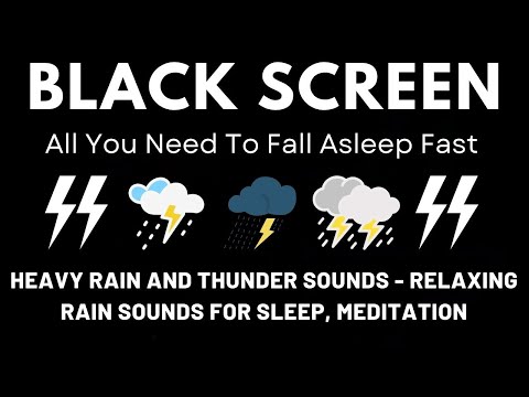 3 Hours Of Relaxing Heavy Rain And Thunder Sounds | Feel Safe And Calm | No Ads | Black Screen