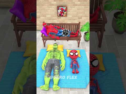 Lil Spidey Vs Hulk Weird Snoring 😂 #funnyanimation #blenderanimation