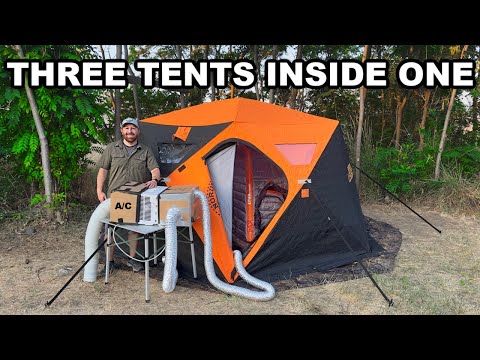 Insulated Air-Conditioned Tent Camping in Extreme Heat!