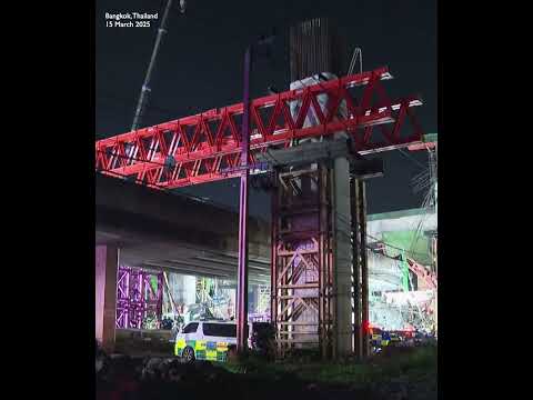 SCENE: Thailand's elevated road under construction collapses, killing at least 5 people