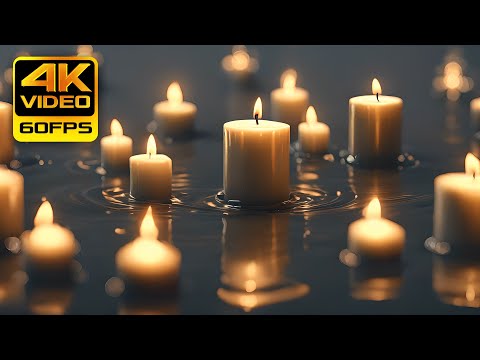 Burning Candles - Virtual Relaxing Tealights 🕯 4K Background Animation Screensaver | Video Only