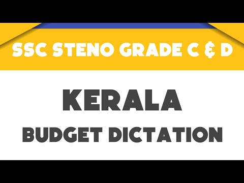 # 12 | 95 wpm | Kerala Budget Dictation | Ssc Steno Grade C & D | 1000 words