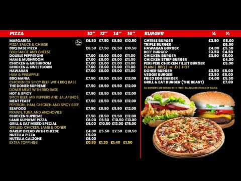 Digital Menu Board Design  | Grill & Eat Liverpool