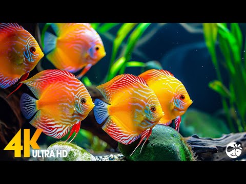 Aquarium 4K VIDEO (ULTRA HD) 🐠 Beautiful Coral Reef Fish - Healing Music for Relieving Stress #20