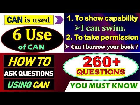 🔴6 Use of Modal Verb "Can" 🔴260+ most important Questions with Modal "Can" for English Speaking