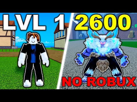 Noob To Max But With NO ROBUX In Blox Fruits [FULL MOVIE]