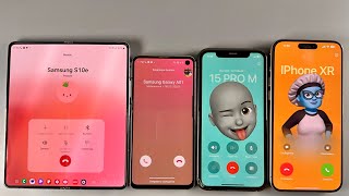 Incoming Call Samsung Galaxy Fold 5 + IPhone XR + Samsung Galaxy S10e + IPhone 15 PRO Max