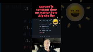 Append vs insert time in Python lists 🐍 #python #shorts