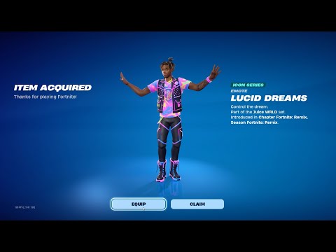 Buying the Lucid Dreams emote in Fortnite!