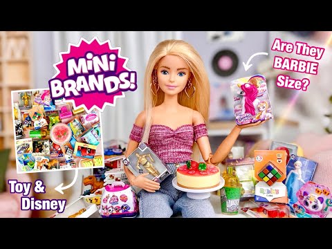 ZURU 5 Surprise Mini Brands + Make It Mini Food! Are They Barbie Doll Size? - Toy & Disney Edition