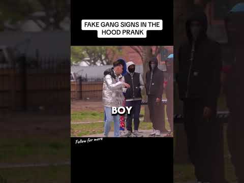 Throwing up fake gang sign in The Hood went wrong #funny #crime