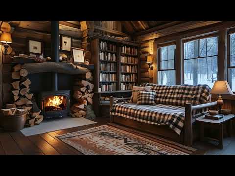 The Snowy Sanctuary: Fireplace Ambience for Deep Calm.