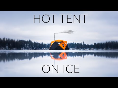 Hot Tent On Frozen Lake Using The BEST Insulated Ice Shelter