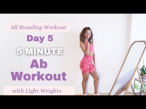 All Standing Build Abs- 5 MIN ABS-Workout Challenge- Day 5 of 5