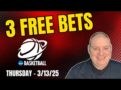 Thursday Free 3 Hoops Picks, Bets & Predictions - 3/13/25 l Craig's Picks & Prediction l #freebets