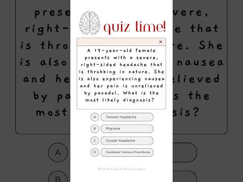 Quiz time! #headache #medicalstudent #medicine #clusterheadache #migraine #tensionheadaches