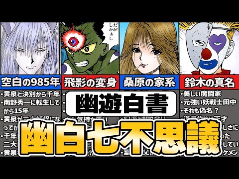 名作幽遊白書が抱える七不思議【ゆっくり解説】